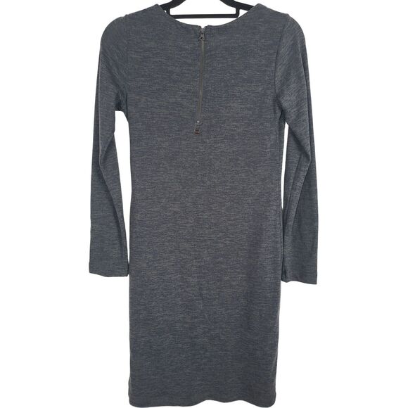 Lole Midi Dress XS Womens Grey Long Sleeve Back Zip Knee Length Spring Fall - Picture 4 of 5